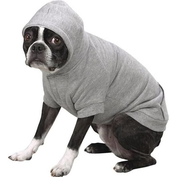 Zack & Zoey Fleece-Lined Grey Dog Hoodie Small/Medium 100% Cotton EUC - Picture 1 of 12